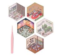 CVDYWDJIE 5 Juegos De Pegatinas De Escenas En Miniatura Y 1 Pieza De Pinzas, Juguetes Educativos Para Niños, Juguetes De Pegatinas Para Niños