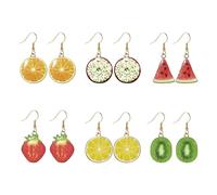 CVDYWDJIE 6 Pares De Aretes De Frutas, Aretes Creativos, Lindos Aretes, Aretes para Mujer, Lindos Aretes, Accesorios De Vestir