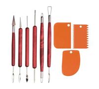 CVDYWDJIE 6 Piezas De Herramientas para Tallar Mango De Madera Y 3 Piezas De Raspadores De Escultura De Arcilla, Accesorios De Arcilla DIY, Herramientas Artesanales, Herramientas para Tallar Cerámica