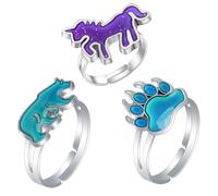 CVDYWDJIE Anillos Que Cambian De Color De 3 Piezas, Anillos Lindos De Dibujos Animados, Anillos para Niños, Anillos De Diseño Creativo, Regalos para Niños