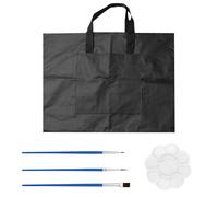 CVDYWDJIE Bolsa De Pintura Impermeable De 1 Pieza, Paleta De 1 Pieza Y Pinceles De 3 Piezas, Paleta De Plástico, Bolsa De Pintura Portátil, Herramientas De Pintura, Accesorios De Pintura Artística