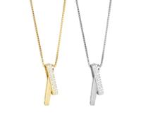 CVDYWDJIE Collares 2 Piezas con Líneas Geométricas, Collares con Diseño Sencillo, Cadenas Coles Versátiles, Collares De Mujer, Joyería De Mujer