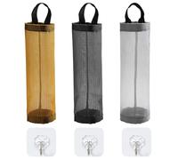 CVDYWDJIE Contenedor De Almacenamiento De Bolsas De Basura De 3 Piezas, 3 Ganchos, Bolsa Cole para Almacenamiento De Cocina, Organizador De Bolsas De Basura Reutilizables