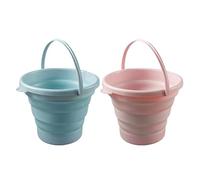CVDYWDJIE Cubo Plegable De 2 Piezas, Cubo De Plástico Multifuncional, Cubo De Playa para Niños, Práctico Cubo Plegable para Exteriores, Cubo De Playa Plegable