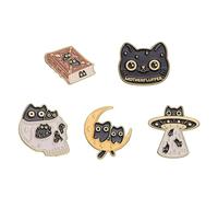 CVDYWDJIE Juego De 5 Pines De Gato, Broche De Gato De Dibujos Animados Lindo, Insignia De Pin De Animal, Insignia De Pin De Gato para Niños Y Niñas
