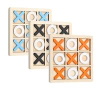 CVDYWDJIE Juguete Tres En Raya De 3 Piezas, Juguete De Tablero De Ajedrez De Madera, Juguete De Mesa Clásico, Juegos Interactivos, Juguetes Educativos para Niños