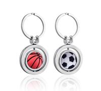 CVDYWDJIE Llaveros De Bolas Giratorias De 2 Piezas, Llaveros Creativos Personalizados, Llaveros Conmemorativos De Juegos Deportivos, Llaveros De Fanáticos