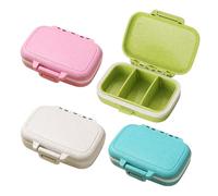 CVDYWDJIE Mini Pastillero Portátil, 4 Compartimentos, A Prueba De Humedad, Múltiples Compartimentos, Viaje