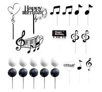 CVDYWDJIE Paquete De 23 Inserciones para Tartas con Temas Musicales, Inserciones para Tartas con Notas Musicales, Decoraciones Creativas para Tartas, Decoraciones para Fiestas Temáticas De Rock