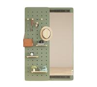 CVERTHAF Paneles organizadores de Madera Maciza para Montar en la Pared, Espejo Deslizante de Cuerpo Entero, Perchero para Sala de Estar y Perchero para Sombreros para Uso doméstico, estantes extraíb