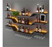CVFOMBN Estante para Vino de Pared,botellero Vino,Hierro,Soporte Flotante para exhibición de Vino,para el hogar,Restaurante,Bares,vinoteca,Negro,80cm/31.49in