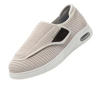 CVFOMBN Hombre Ligero Zapatos para Correr,Per Alluce Valgo Fasi Post Operatorie e Lunghe Guarigioni Scarpe Traspiranti Antiscivoloile Regolabili.Beige,42