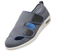 CVFOMBN Homme Chaussures diabétiques pour Hommes,Extra Larghe per Piedi Gonfi Ciabatte Regolabili La Neuropatia Dolorosa Dei Degli Anziani Larga Uomo.grey-46