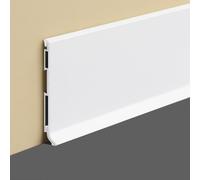 CVFOMBN Moldura de Aluminio para zócalo, 6 cm de Alto, 1 Metro de Largo, moldura de Base de Pared y Suelo de Metal, fácil de Instalar y Limpiar, Color Blanco,Blanca,6cm×5psc