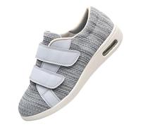 CVFOMBN Pantoufles diabétiques pour Hommes,Edema para Ancianos Zapatos para Caminar Zapatos preventivos de Salud Extra Anchos.Light Gray,51