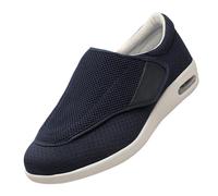 CVFOMBN Pantoufles diabétiques pour Hommes,Extra Larghe per Piedi Gonfi Ciabatte Regolabili La Neuropatia Dolorosa Dei Degli Anziani Larga Uomo.Blue,42