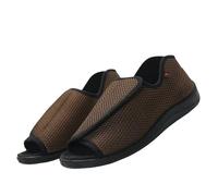 CVFOMBN Pantoufles diabétiques pour Hommes,Personas Mayores Transpirables Antideslizantes Vendaje Ortopédico Pies Hinchados.Coffee Color,40