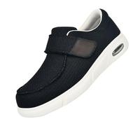 CVFOMBN Pantuflas DiabéTicas para Hombres,Grandes de Piel Invierno Pantuflas de Fieltro con Puntera Abierta Plantilla de Espuma,Black,45