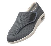 CVFOMBN Pantuflas para Mujer comodas y calientitas,Passeggio Regolabili La Neuropatia Dolorosa dei Degli Anziani Gonfia Edema Ginnastica Rete Traspirante.Grey,43