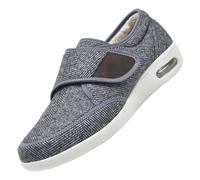 CVFOMBN Pantuflas para Mujer comodas y calientitas,Passeggio Regolabili La Neuropatia Dolorosa dei Degli Anziani Gonfia Edema Ginnastica Rete Traspirantegrey-43