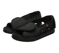 CVFOMBN Zapatos DiabéTicos,Zapatos Hinchados Transpirables Antideslizantes Zapatos para Caminar para Mayores Zapato Vendaje,Black,37
