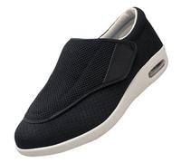 CVFOMBN Zapatos para Caminar ortopédicos para diabéticos,Ajustable Zapatos Turgente Pies Pantufla, para Diabéticos, para Pies con Edema.Black,44