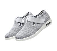 CVFOMBN Zapatos para Caminar ortopédicos para diabéticos,Grandes Pantuflas Diabéticas de Piel Invierno Pantuflas de Fieltro con Puntera Abierta Plantilla de Espuma.Light Gray,42