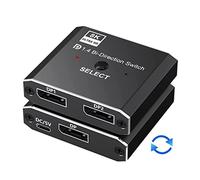 CVFRDD 1.4 Switch 8K Displayport Bi-Direction Splitter Switcher Displayport KVM 2X1 1X2 Display-Port 8K@30Hz,4K@120Hz para PC, TV por Cable