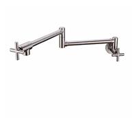 CVFRDD Llenador de ollas de Montaje en Pared Grifos de Fregadero llenado ollas Montaje en Pared, Grifo caño oscilante for Cocina, grifos fregaderos Gourmet, un Solo frío, Negro con Cepillo(1)