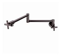 CVFRDD Llenador de ollas de Montaje en Pared Grifos de Fregadero llenado ollas Montaje en Pared, Grifo caño oscilante for Cocina, grifos fregaderos Gourmet, un Solo frío, Negro con Cepillo(2)