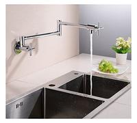 CVFRDD Llenador de ollas de Montaje en Pared Grifos de Fregadero llenado ollas Montaje en Pared, Grifo caño oscilante for Cocina, grifos fregaderos Gourmet, un Solo frío, Negro con Cepillo(4)