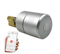 CVFRDD Pomo de Puerta Inteligente, Big Motor Force Tuya Cilindro de Bloqueo Hogar Huella Dactilar Cerradura Puerta Inteligente Perilla Manija Manija de Puerta de Entrada sin Llave(Kit 2)