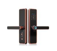 CVFRDD Pomo de Puerta Inteligente, Hogar Elegante Seguro De La Cerradura Electrónica del Ttlock Huella Dactilar Prenda Impermeable Manija de Puerta de Entrada sin Llave(X7ttR-180)