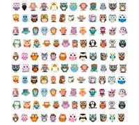 CVFRTT 120 Pegatinas De Búho, Multicolor, Vinilo, Cartoon, Animales Lindos, Impermeables, Equipaje Decorativo, Guitarras, Patinetas