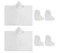 CVFRTT 2 Chubasqueros Para Niños Y 2 Pares De Fundas Para Zapatos De Lluvia, Chubasquero Transparente Resistente Al Desgaste, Chubasquero Reutilizable, Chubasquero Transpirable