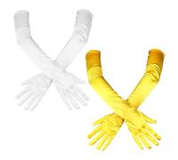 CVFRTT 2 Pares De Guantes De Satén, Guantes Largos, Guantes De Graduación, Guantes Para Decoración De Vestidos, Guantes De Boda, Accesorios De Ropa