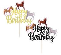 CVFRTT 2 Piezas De Inserciones En Forma De Caballo, Decoraciones para Fiestas Temáticas De Caballos, Accesorios De Decoración para Hornear, Inserciones De Animales De Dibujos Animados Lindos