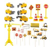 CVFRTT 27 Uds. Revestimientos para Tartas con Temática De Sitio De Construcción, Revestimientos para Tartas De Excavadora De Dibujos Animados, Decoraciones Creativas para Tartas