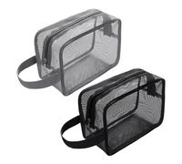 CVFRTT Bolsa De Aseo De Malla De 2 Piezas, Bolsa De Almacenamiento Portátil, Bolsa De Almacenamiento De Gran Capacidad, Adecuada para Gimnasio, Viajes, Camping