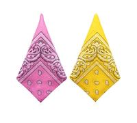 CVFRTT Bufanda Cuadrada Vintage, 2 Piezas, Floral, 15 cm x 20 cm x 1 cm, Algodón, Unisex-Adultos y Niños