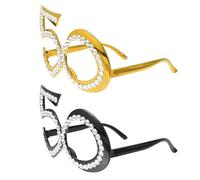 CVFRTT Paquete De 2 Gafas Estilo Número 50, Gafas Creativas, Gafas De Fiesta, Accesorios Fotográficos, Gafas Interesantes
