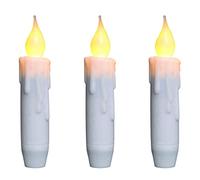CVHOMEDECO. Juego de 3 velas LED parpadeantes sin llama, con temporizador, 12 cm, color blanco