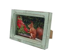 CVHOMEDECO. Marco de fotos de 6 x 4 pulgadas, hecho de madera maciza, vidrio de alta definición, diseños rústicos vintage, marco de fotos pequeño para exhibición de mesa y montaje en pared, color