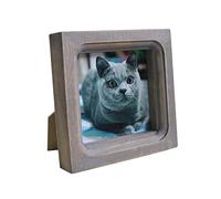 CVHOMEDECO. Marco de fotos de madera maciza de alta definición, diseño rústico, vintage, pequeño marco de fotos para pantalla de mesa y montaje en pared, color marrón