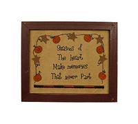 CVHOMEDECO. Primitivas Vintage Season of The Heart Make Memories That Never Part Marco Stitchery para Colgar en la Pared, 30,5 x 25,4 cm