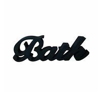 CVHOMEDECO. Rústico Vintage de Madera Palabras Signo de pie Libre de baño, Cuarto de baño/casa de Pared/Puerta de decoración de Arte (Negro 2)