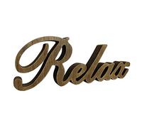 CVHOMEDECO. Rústico Vintage Distressed Madera Palabras Signo Libre Relax Sobremesa/Estante/Casa Pared/Oficina Decoración Arte, 30,5 x 10,4 x 2,5 cm