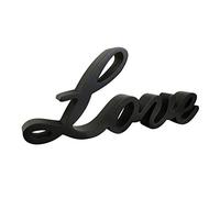CVHOMEDECO. Signo de Palabras de Madera Negro de pie Love Escritorio/Estante/Casa Pared/Oficina Decoración Arte, 26 x 11,4 x 2,5 cm
