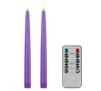 CVHOMEDECO. Velas cónicas sin llama con control remoto de 10 teclas, funciona con pilas, velas LED parpadeantes con mecha 3D para ventana, acabado de cera real, decoración de fiesta de Navidad, 0.78 x