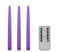 CVHOMEDECO. Velas cónicas sin llama con control remoto de 10 teclas, funciona con pilas, velas LED parpadeantes con mecha 3D para ventana, acabado de cera real, decoración de fiesta de Navidad, 0.78 x